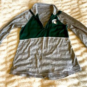 1/4 zip Michigan state long sleeve